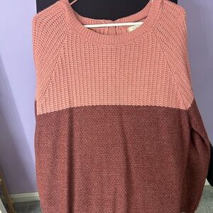 Fat Face Women's Pink and Burgundy Sweater